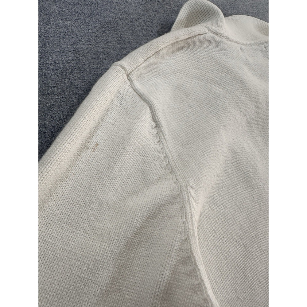 Y2K Lauren Ralph Lauren Jeans Co Sweater Womens PM White Cotton RL Crest Petite - Picture 10 of 10
